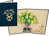 Popcards popupkaarten – Bloemen kaart narcissen, Valentijn Moederdag felicitatie verjaardag pop-up kaart 3D wenskaart