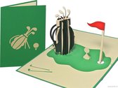 Popcards popupkaarten – Golf Golfwedstrijd Golfprijs Hole in one Sport Verjaardag Felicitatie Vaderdag Moederdag pop-up kaart 3D wenskaart