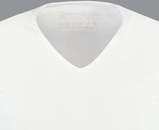 T-shirt Wit Bamboe Diepe V-hals 2-Pack 