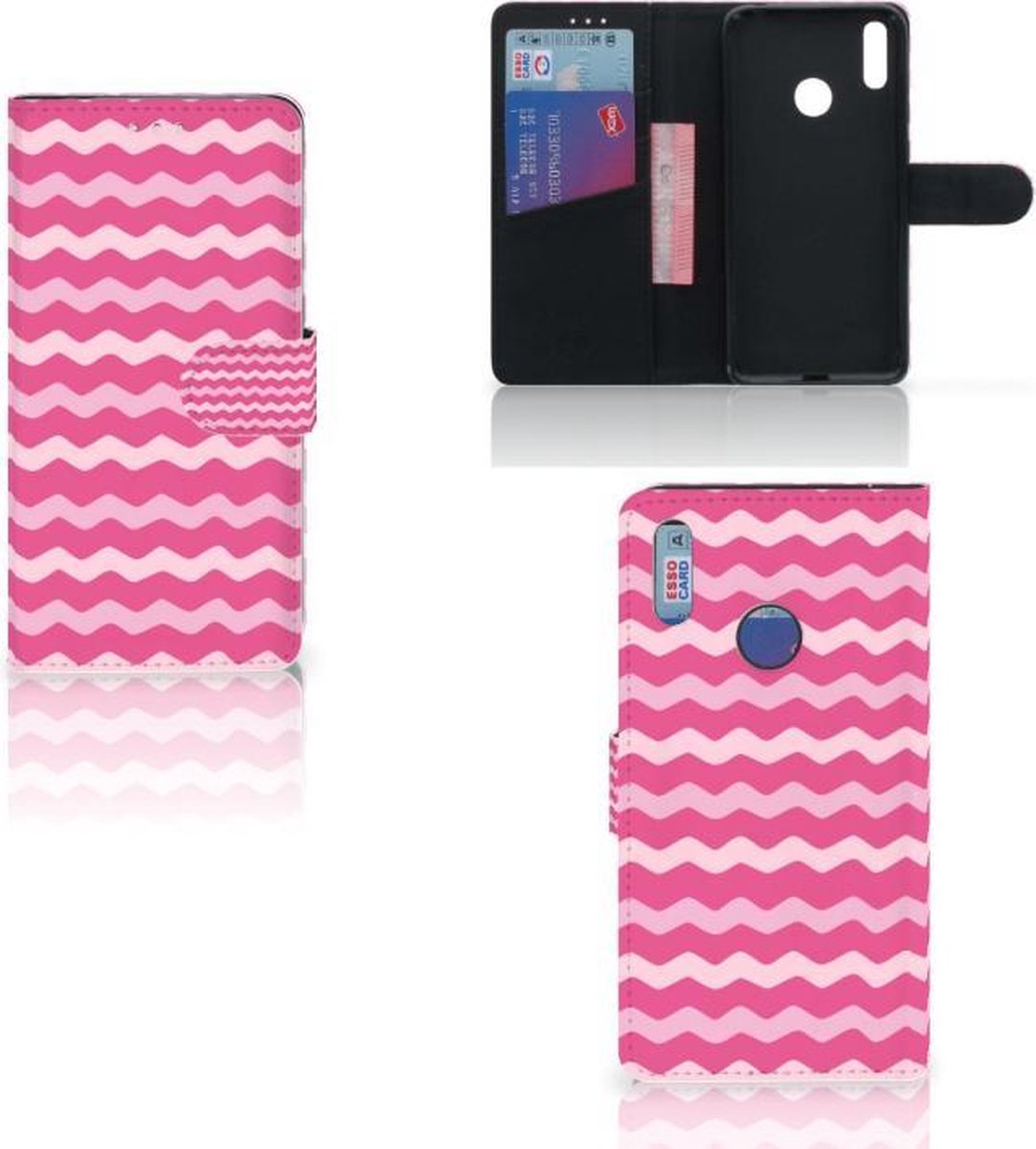 Huawei Y7 (2019) Telefoon Hoesje Waves Pink