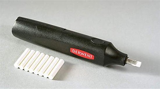 Derwent Elektrische Gum - zwart - 1 stuk en 8 hervulbare gummen - Derwent