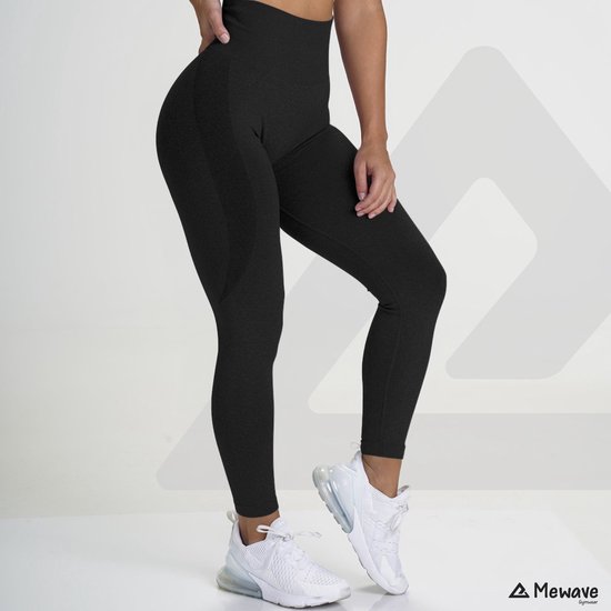 Mewave | Sportlegging zwart | Dames | Sportbroek | Sportkleding | Yoga legging | Hardloopbroek | Tiktok | Fitness | Maat S