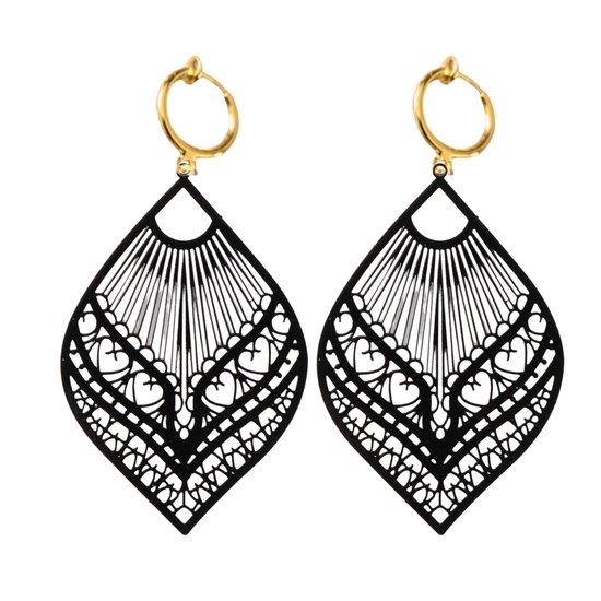 Filigraan kruishanger in tweekleurig - Dames gouden sieraden