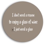 Luxe onderzetters voor glazen | met wijnquote | wit & taupe | Ø 10 cm | Set van 2 | Reason