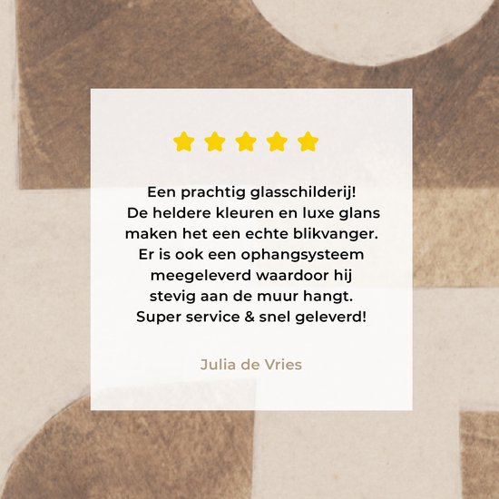 MuchoWow® Peinture sur verre 60x120 cm - Peinture sur verre acrylique - Abstrait - Puzzle - Formes - Couleurs - Photo sur verre - Peintures