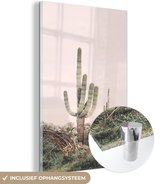MuchoWow® Glasschilderij 80x120 cm - Schilderij acrylglas - Cactus - Groen - Natuur - Planten - Foto op glas - Schilderijen