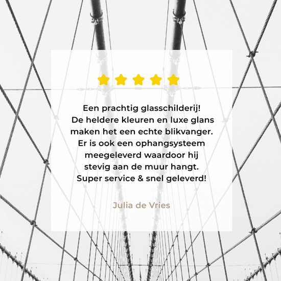 MuchoWow® Peinture sur verre 120x180 cm - Peinture sur verre acrylique - Bridge de Brooklyn - Pont - Architecture - Bâtiment - Photo sur verre - Peintures