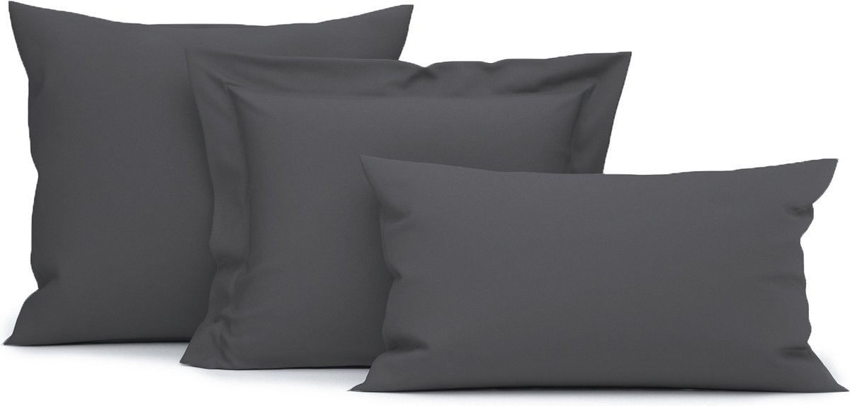 Heckettlane Classic-Anthracite Kussensloop Elementi 60x70 cm, gemaakt van 100% Katoen-Satijn