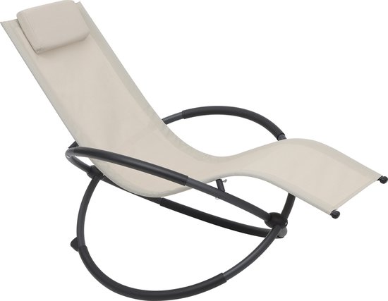 Ligstoelen, Ligstoelen voor de Tuin, Draagbare Antislip Schommelstoel Relax Tuinligstoel Tuinfauteuil Gewatteerd Dik Gewatteerd Zitkussen met Stropdassen (Zwart, bordeaux