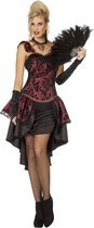 Wilbers & Wilbers - Jaren 20 Danseressen Kostuum - Kitty Queen Burlesque - Vrouw - Zwart - Maat 44 - Halloween - Verkleedkleding