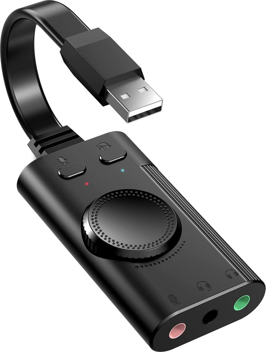 Tecknet USB naar Audio Adapter | Externe Stereo Sound Adapter Aluminum | externe geluidskaart | 3.5mm audio poorten - Tecknet