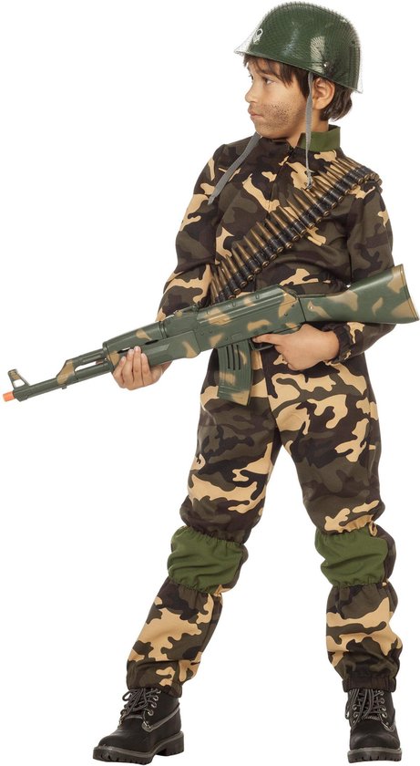 Wilbers & Wilbers - Leger & Oorlog Kostuum - Desert Storm Commando Camouflage Kostuum Bruin Jongen - - Maat 176 - Carnavalskleding - Verkleedkleding