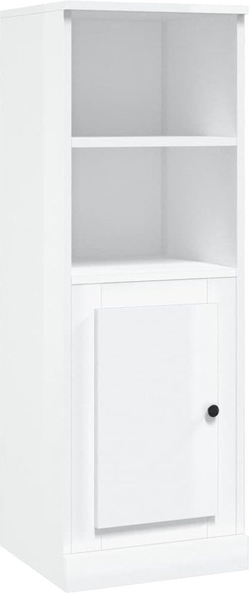 vidaXL - Hoge - kast - 36x35,5x103,5 - cm - bewerkt - hout - hoogglans - wit