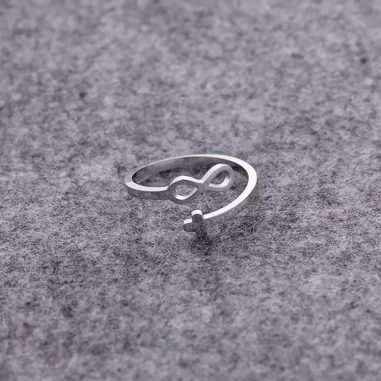 JewelryWe Sieraden dames roestvrij staal trouwring Endless