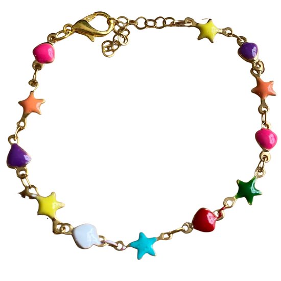 Enkelbandje-Gekleurd- Kinderen-17 cm-Emaille-Charme Bijoux