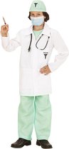 Widmann - Dokter & Tandarts Kostuum - Dr Kiddo Dokter Kind - Jongen - groen,wit / beige - Maat 140 - Carnavalskleding - Verkleedkleding