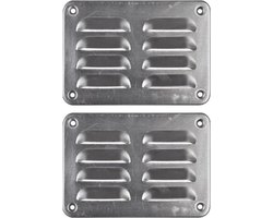EASTWALL Ventilatierooster voor Blokhutten en Tuinhuisjes – Ventilatierooster set – Optimale luchtcirculatie – Inclusief montagemateriaal - H 90 x B 130 mm – Aluminium – Zilver