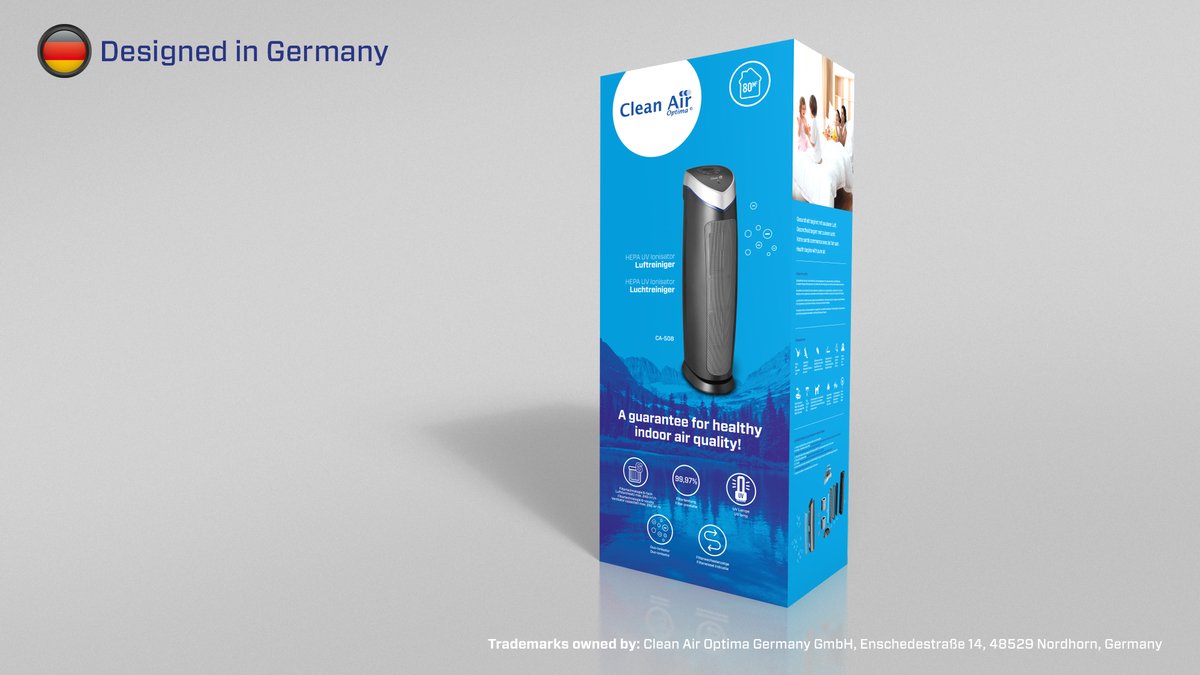 Clean Air Optima® CA-508 - HEPA UV Ionisator Luchtreiniger - TRUE HEPA (H13) Filter - Koolstoffilter - UV-C Lamp - 6 Reinigingstechnieken - Ultrastille Werking - 5 Instelbare Snelheden - Slim Design thumbnail 8