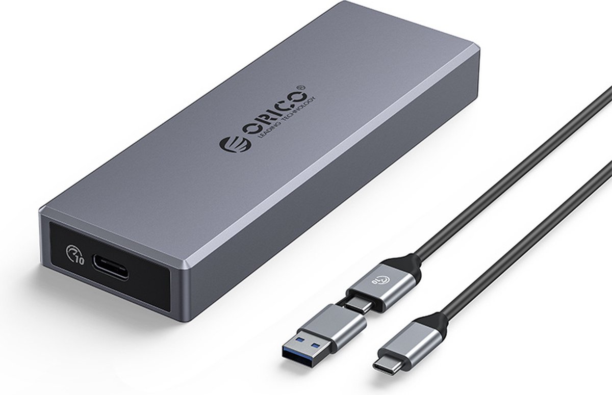 Orico USB 3.2 Gen2 M.2 NVME SSD Behuizing - grijs - aluminium | 10 Gbps | USB Type C | 4TB