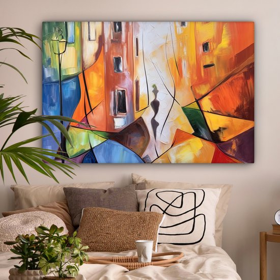 Tableau Peinture Abstrait - Art - Peinture - Couleurs - 120x80 cm - Décoration murale