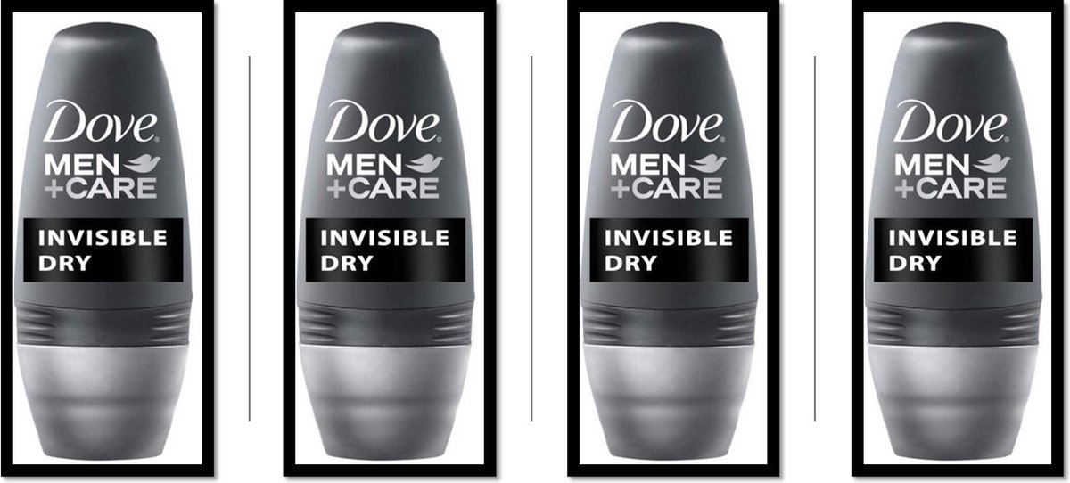 Dove Deo Roller MEN - Invisible Dry - Voordeelverpakking 4 x 50 ml