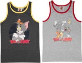 2 pack Jongens onderhemden - Tom and Jerry - Grijs - Maat 110-116