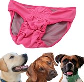Pantalon pour chien - couche pour chienne - en chaleur - menstruation - lavable - ROSE - GRAND