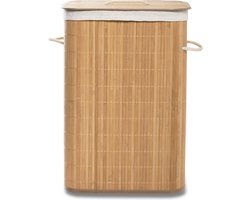 Blokker Wasmand met Deksel - Bamboe - 76 Liter - Houten Wasbox