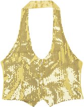 Widmann - Jaren 20 Danseressen Kostuum - Dames Pailletten Vest Goud Vrouw - Goud - Medium / Large - Carnavalskleding - Verkleedkleding