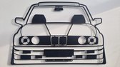 Reyhs - Wall Art - Auto - Merchandise - BMW E30 - Decoratie - 70cm - Car - Art - Industrieel - metal car - BMW - poedercoating - zwart