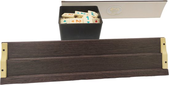 Star Gold Wooden Rummy Set - Houten Rummi- Donker