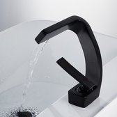 Robinet de lavabo noir de Luxe robinet de salle de bain Goud mitigeur robinet de bassin Zwart or mitigeur robinet cascade chaud et froid