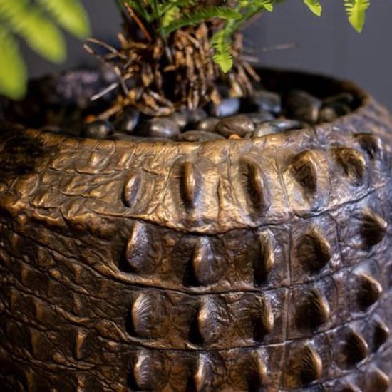 Ter Steege Bloempot/plantenpot - buiten - antraciet - D19/H15 cm | Leen