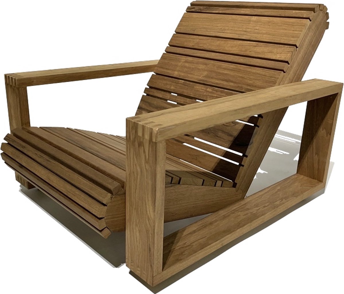 ZITTEM One - Lage Tuinstoel - Loungestoel - 73x91x64 cm - Frake hout