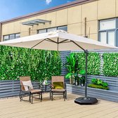 Parasol, 300 x 300 cm, vierkant, kantelbaar, tuinscherm met zwengel, 360° rotatie, grote marktparasol voor tuinen, terrassen, cafés