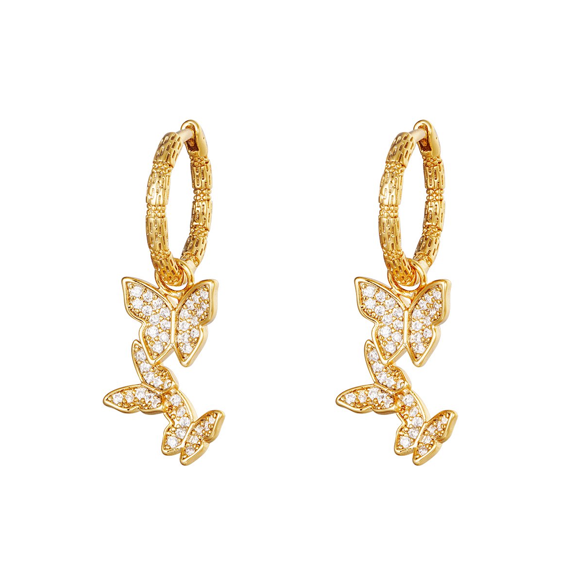 Butterfly oorbellen goud