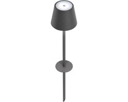 Foto: Zafferano poldina tuinlamp led lamp met grondspies buitenlamp donkergrijs oplaadbare terraslamp lantaarn ip54 spatwaterdicht dimbaar usb oplaadbaar 60 cm