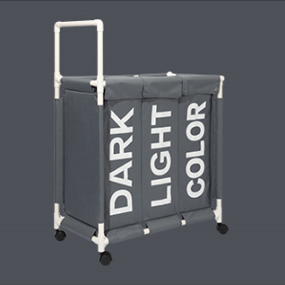 ZAQYCM Slanke wasmand met wielen, metalen vuile kledingmand voor slaapkamer/ badkamer/kast/thuishoek/kleine ruimtes, grote hoge waterdichte wasbak (kleur: wit