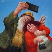 Art Revisited Giclee op canvas Marius van Dokkum - Selfie 30 x 30 cm (wanddecoratie)