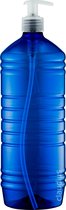 Lege Plastic Fles 1 liter PET blauw - met transparante pomp - set van 10 stuks - Navulbaar - Leeg