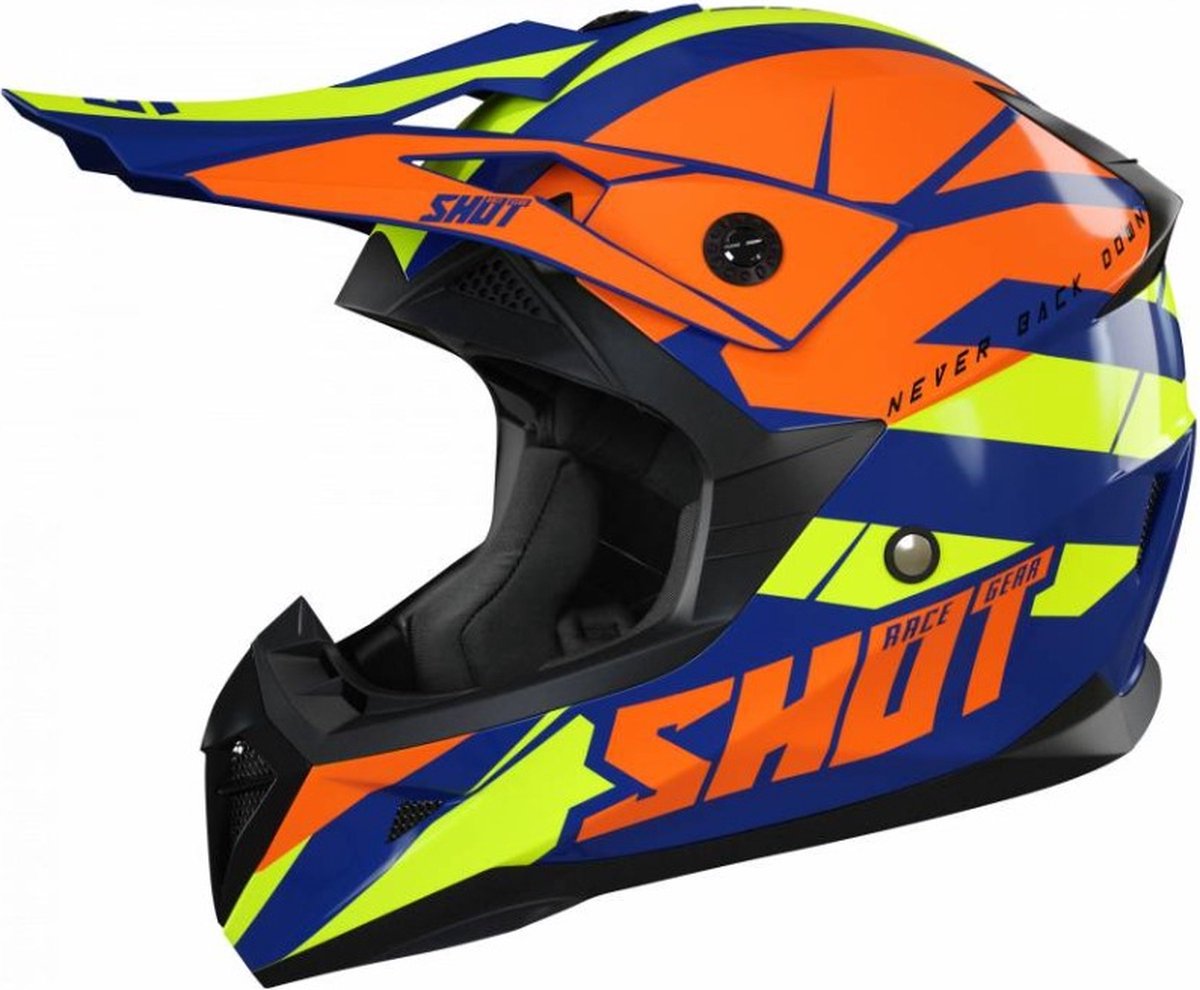 Casque Moto Cross Adulte Shot - Furious Roll - Navy Gloss