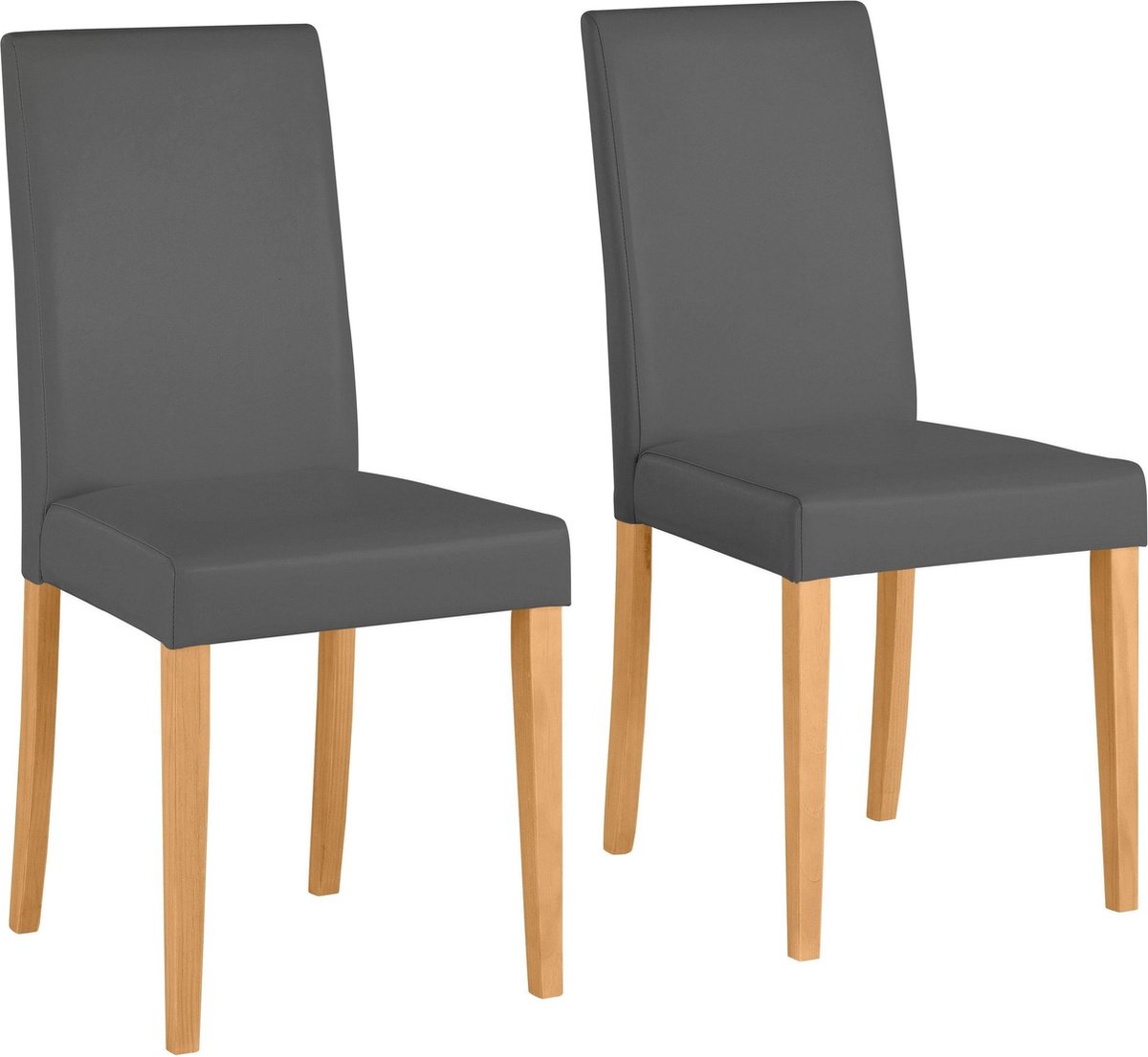 Lucca-Eetkamerstoel - 2 Pack - Grijs PU