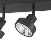 Lindby - plafondlamp - 4 lichts - metaal, aluminium - H: 18.3 cm - GU10 - zandzwart