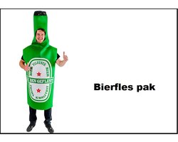 Bierfles outfit groen - bier fles bierfeest thema party carnaval apres ski oktoberfest vrijgezellen feest grappig en fout festivalpak