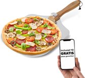 Nimma® Pizzaschep - Pizzaspatel met Houten Handvat- Voor BBQ & Oven - Incl. E-book - 59 x Ø30,5 CM
