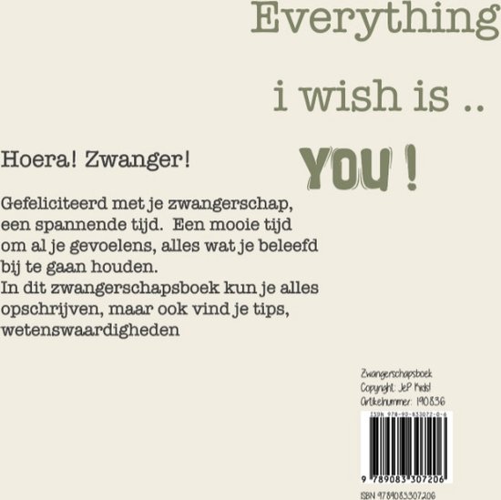 Jep! Agenturen Zwangerschapsboek Smoke Green
