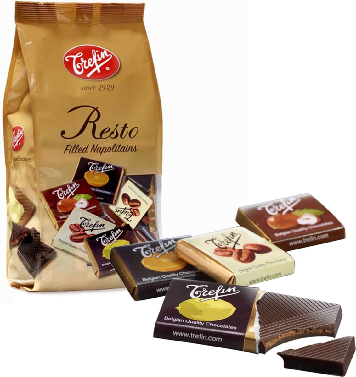 Trefin Napolitains chocolade - Restaurant gevulde chocoladetablets - 1 kilo