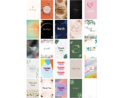 Huurdies 24x Bedankkaarten - Thank you cards - 10x15cm Gevouwen - Ansichtkaarten met Enveloppen - Alles in één doos