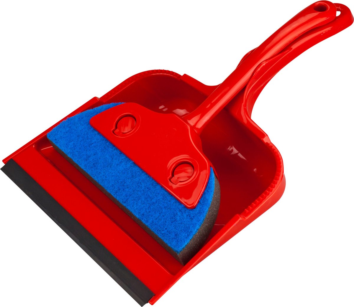 Goedkoopste Buemag Stoffer en blik - kunststof/schuimrubber - 33 x 21 cm - rood - voor binnen