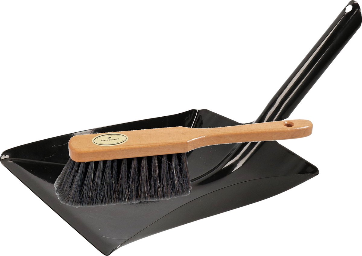 Goedkoopste Stoffer en blik zwart/bruin van metaal voor binnen